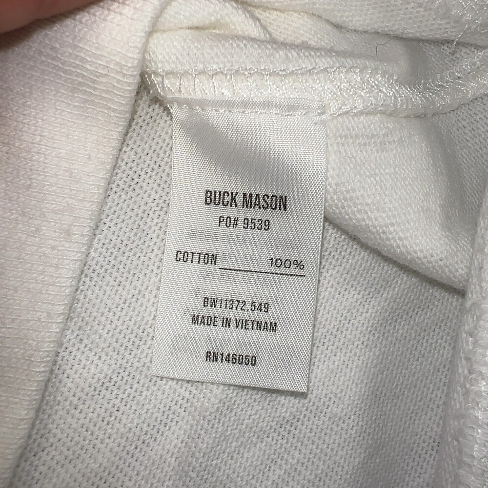 Buck Mason White Field-Spec Boyfriend Crop Tee Womens Sz Small NWI Msrp55 [AF28] - Picture 4 of 16
